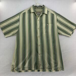 Tommy Bahama Striped Short Sleeve Casual Mens Button Down Shirt Size M